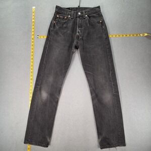 VTG Levis 501 Jeans Womens Black High Rise Straight USA 90s Fits 25x28